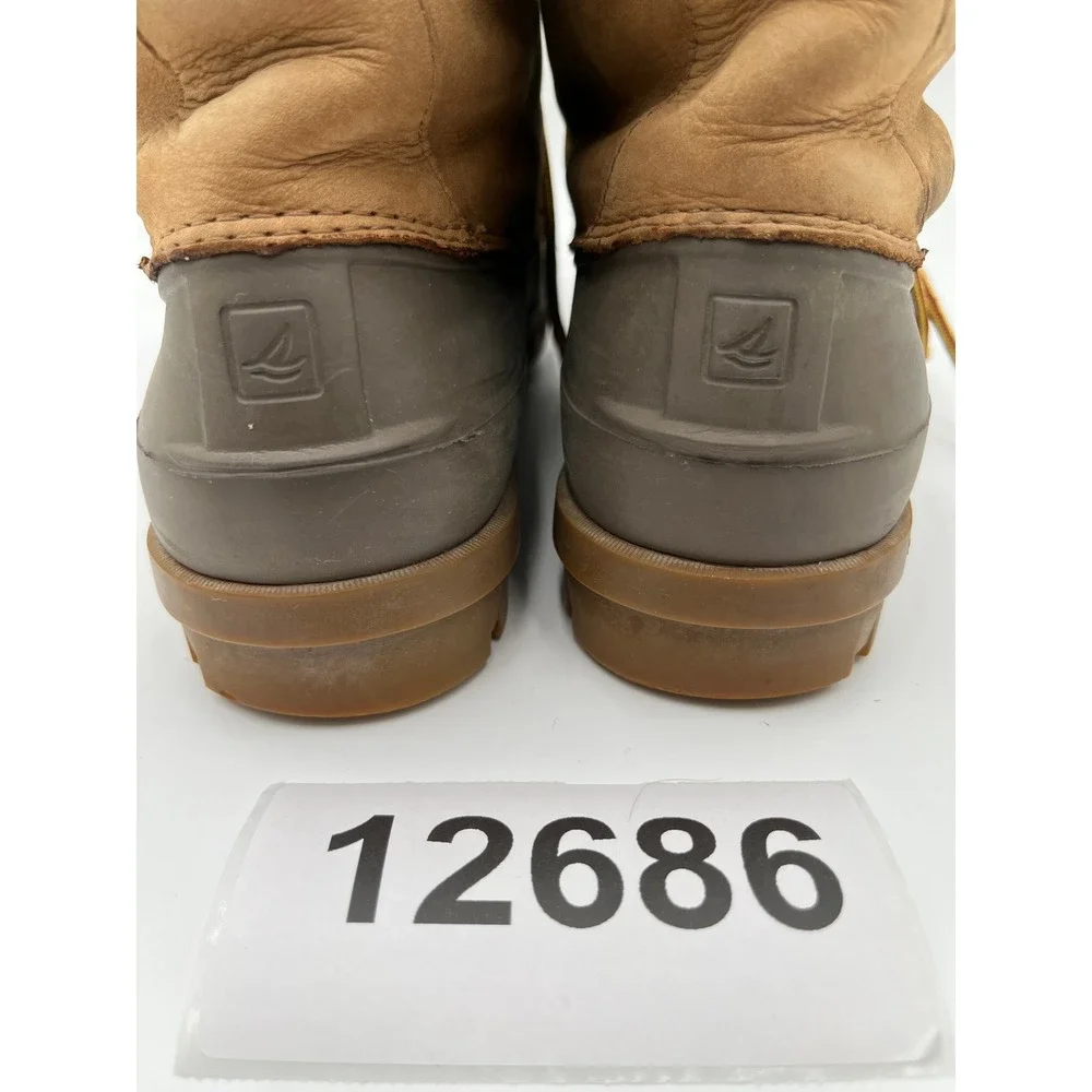 Sperry Avenue STS12126 Duck Boots Mens 10.5M Brown Leather Waterproof Lace Up